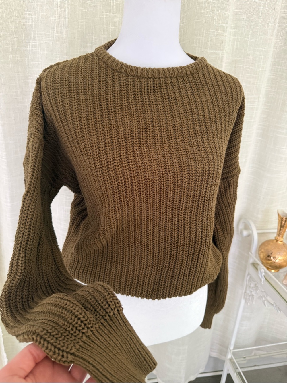 American Apparel 100% Cotton Chunky Knit Sweater Brown Oversized M